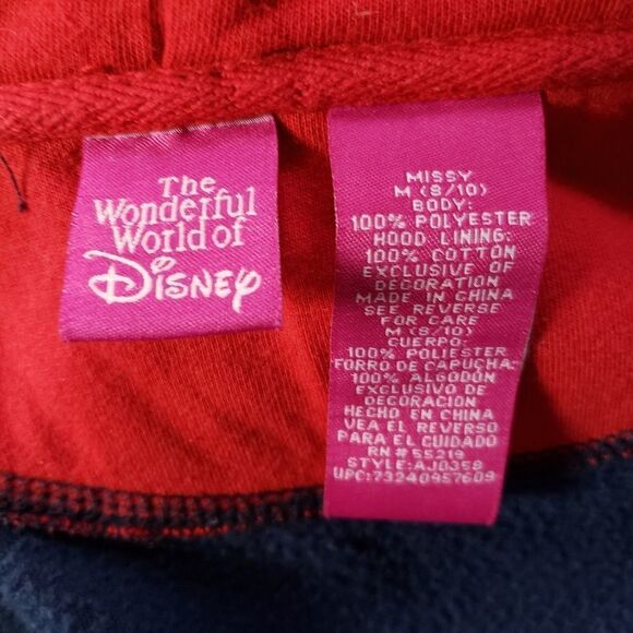 Mickey Mouse Zip Up Jacket Missy Med Blue Fleece - Picture 7 of 7